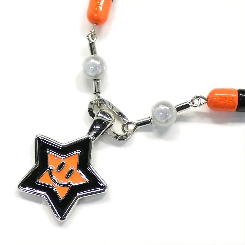 Orange Lucky Star Smiley Necklace - MAISON EMERALD - VENTURER