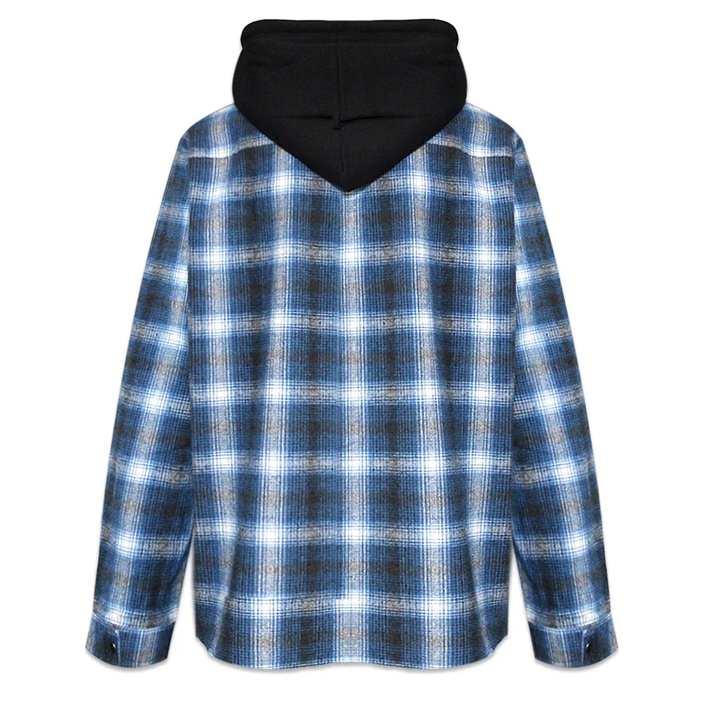 Shadow Plaid Love Hooded Shirt - WASTED PARIS - VENTURER