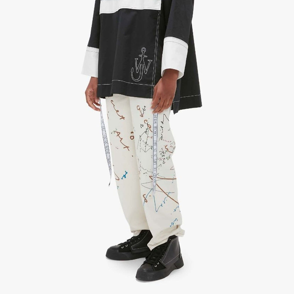 OW Quote Graffiti Straight Leg Trousers