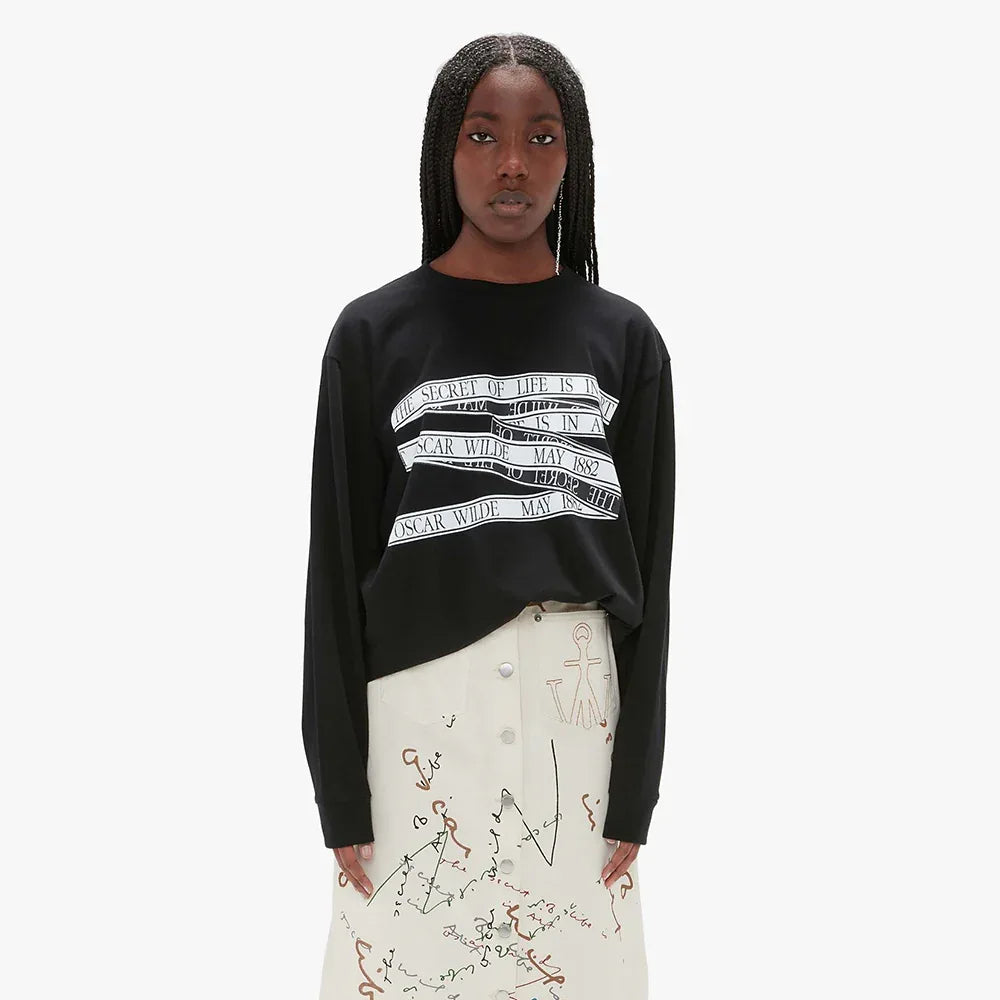 OW Quote Tape Long Sleeve T-Shirt - JW ANDERSON - VENTURER