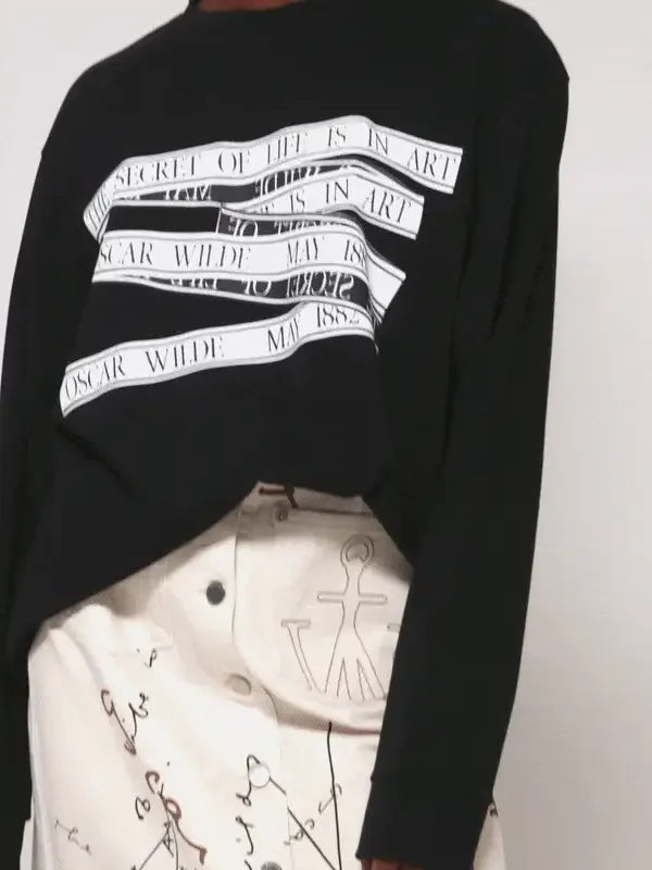 OW Quote Tape Long Sleeve T-Shirt - JW ANDERSON - VENTURER
