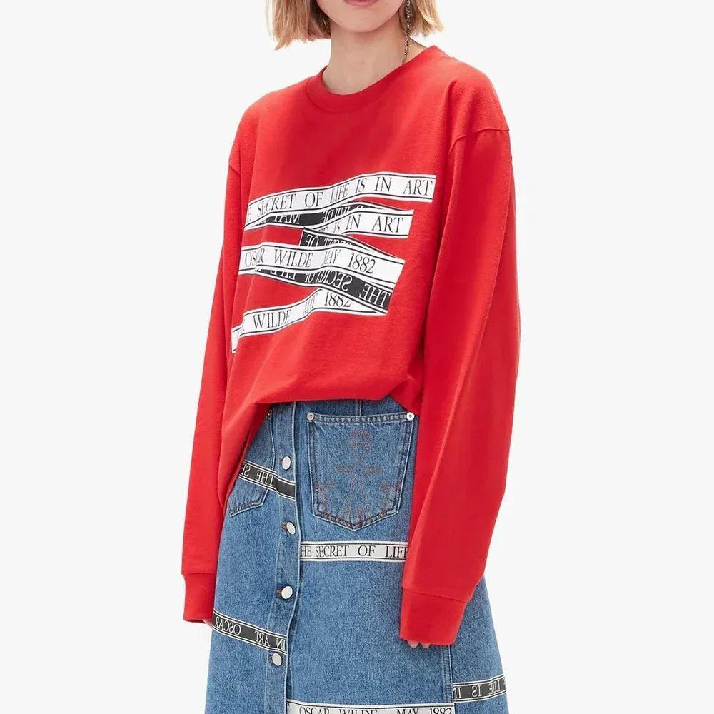 OW Quote Tape Long Sleeve T-Shirt - JW ANDERSON - VENTURER