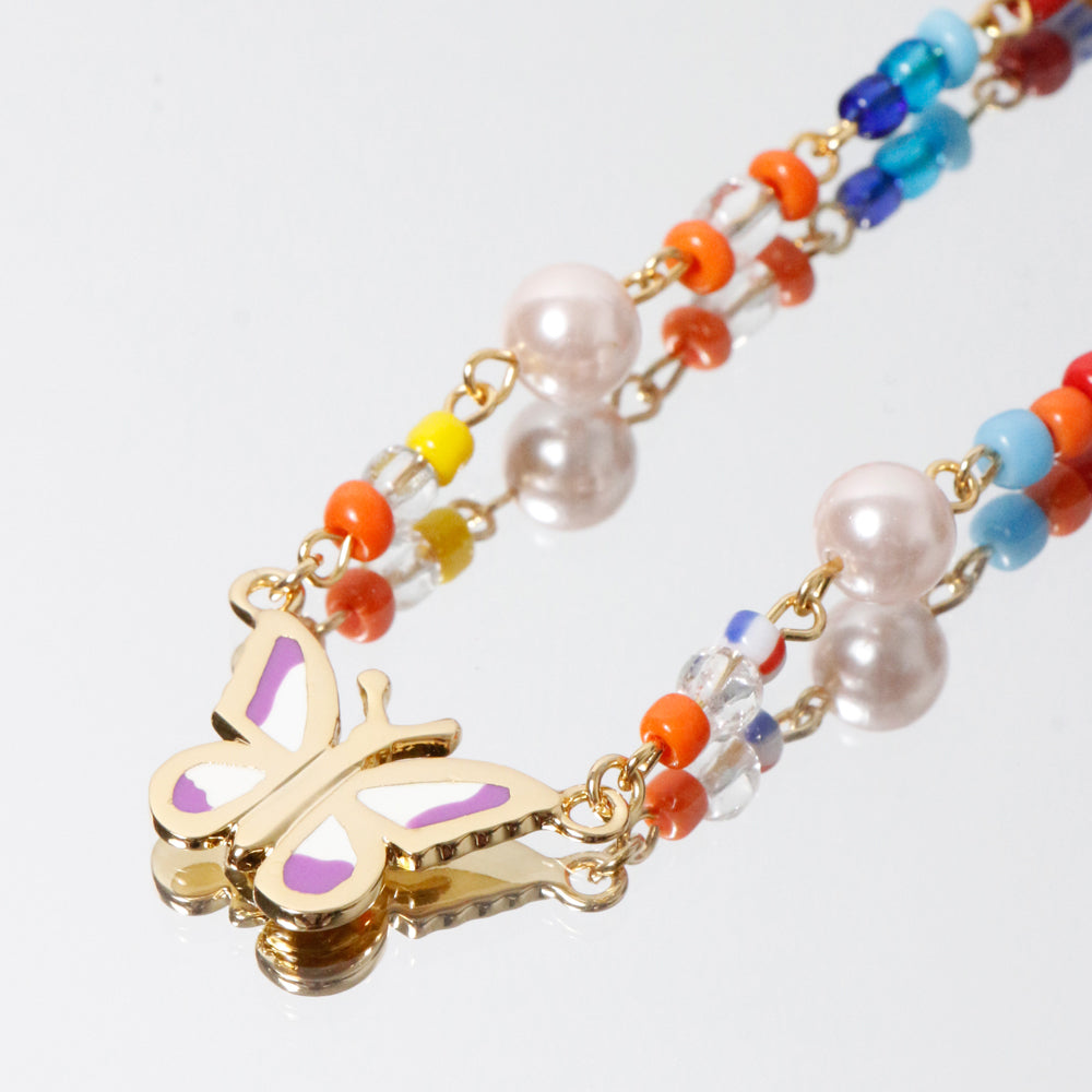 Exclusive Rainbow Beads Angel Necklace