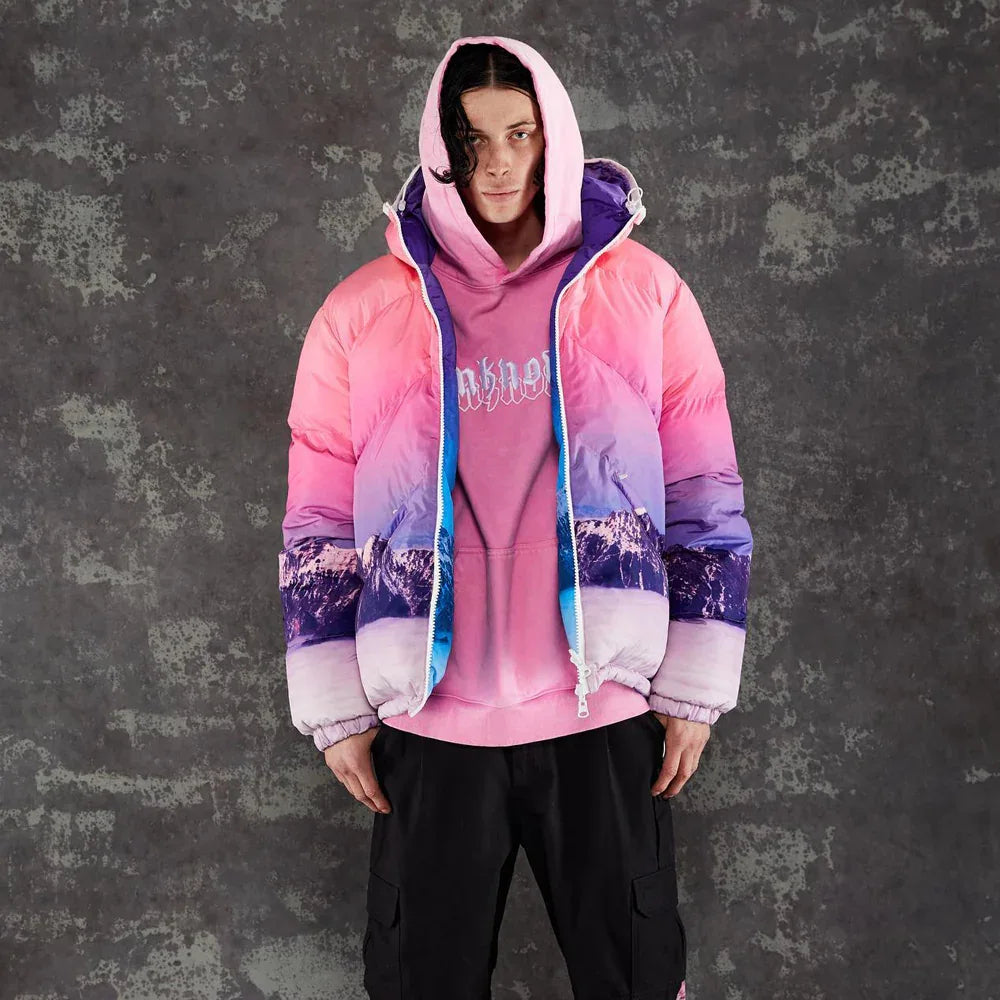 Mountain Scenery Reversible Puffer Jacket - UNKNOWN LONDON - VENTURER