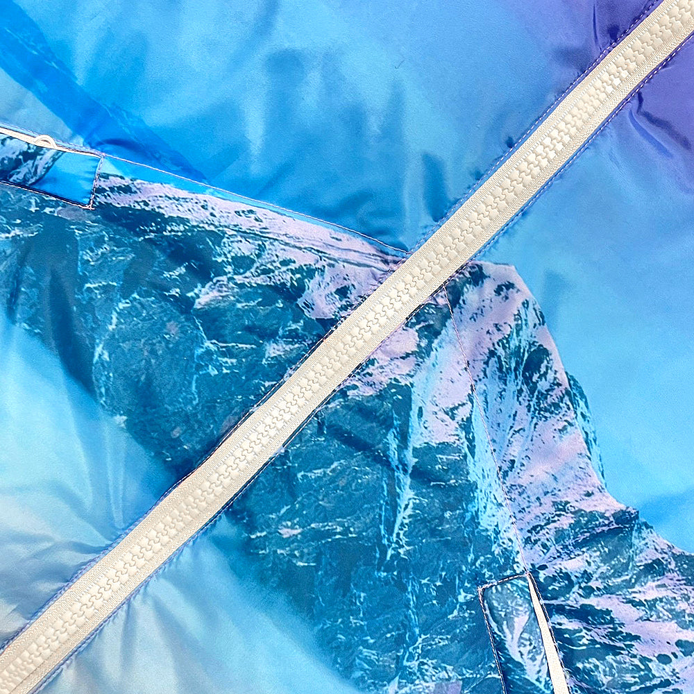 Mountain Scenery Reversible Puffer Jacket