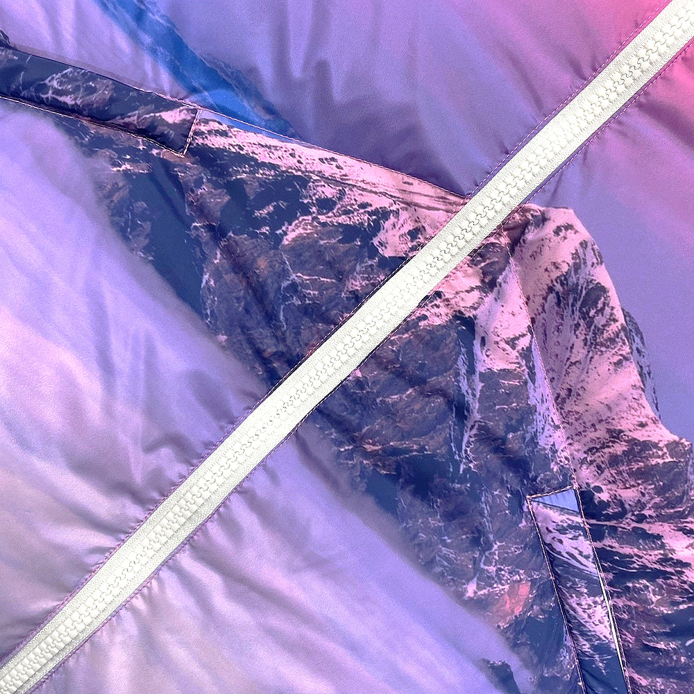 Mountain Scenery Reversible Puffer Jacket