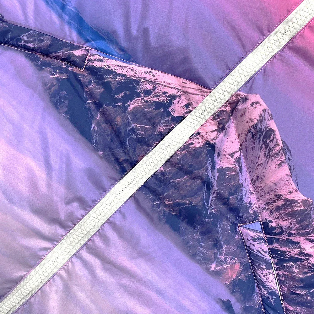 Mountain Scenery Reversible Puffer Jacket - UNKNOWN LONDON - VENTURER