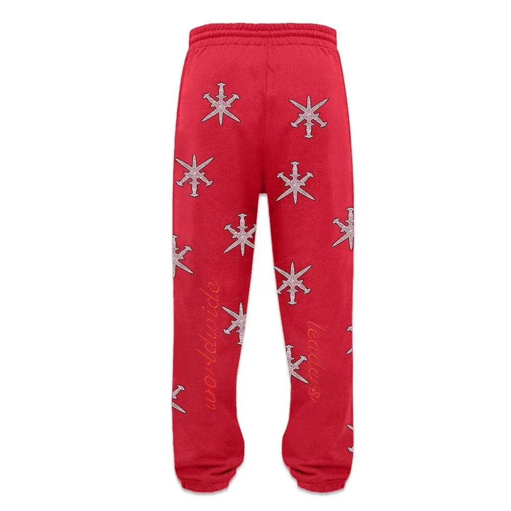 Black Outline Dagger Rhinestone Joggers - UNKNOWN LONDON - VENTURER