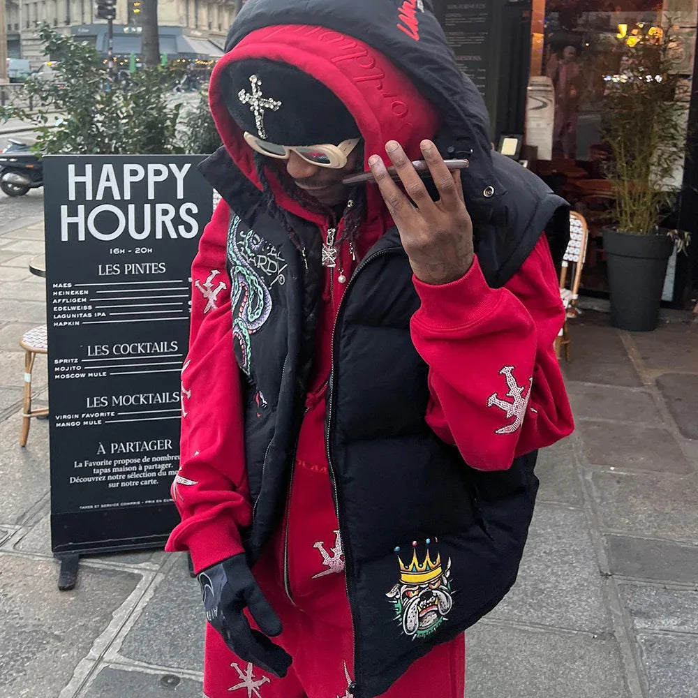 Black Outline Dagger Rhinestone Joggers - UNKNOWN LONDON - VENTURER