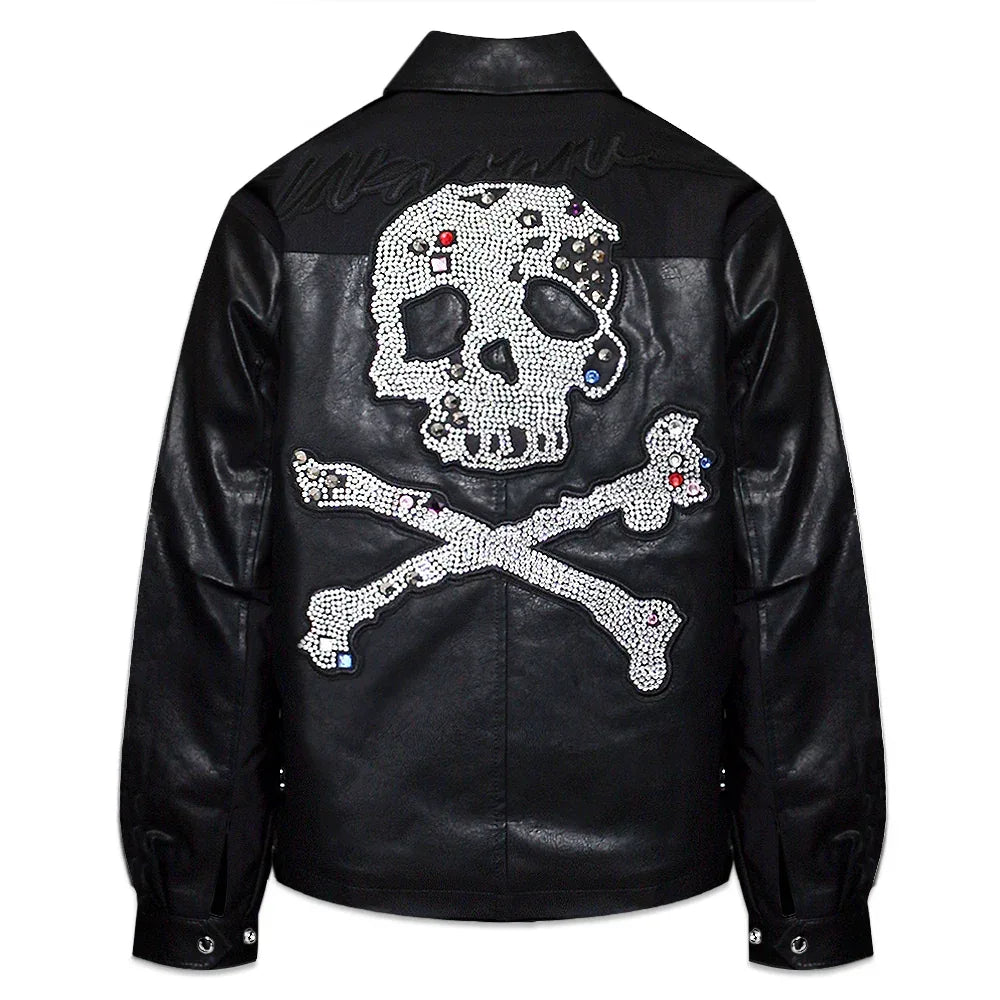 Jewel Skeleton Leather Jacket - UNKNOWN LONDON - VENTURER