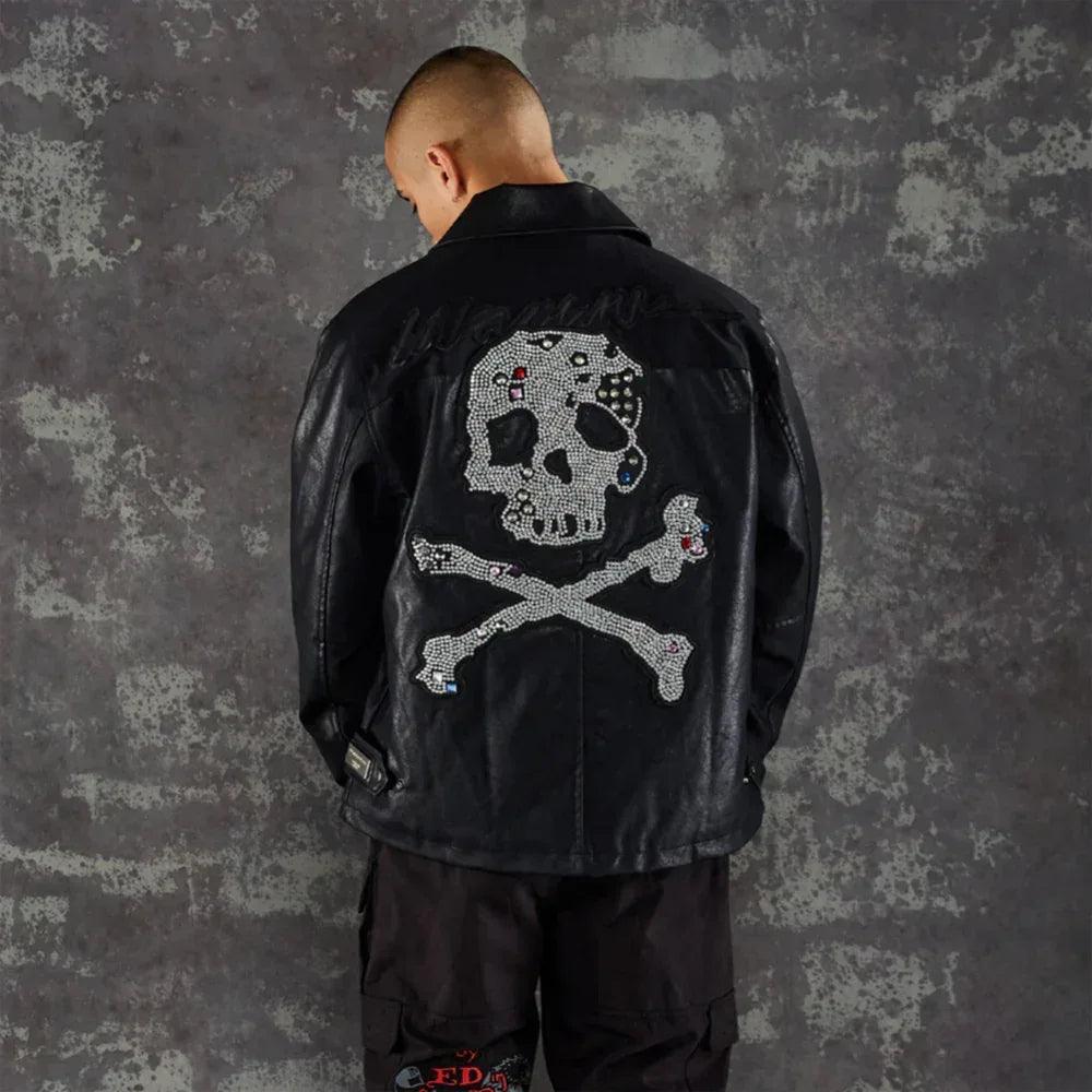 Jewel Skeleton Leather Jacket - UNKNOWN LONDON - VENTURER