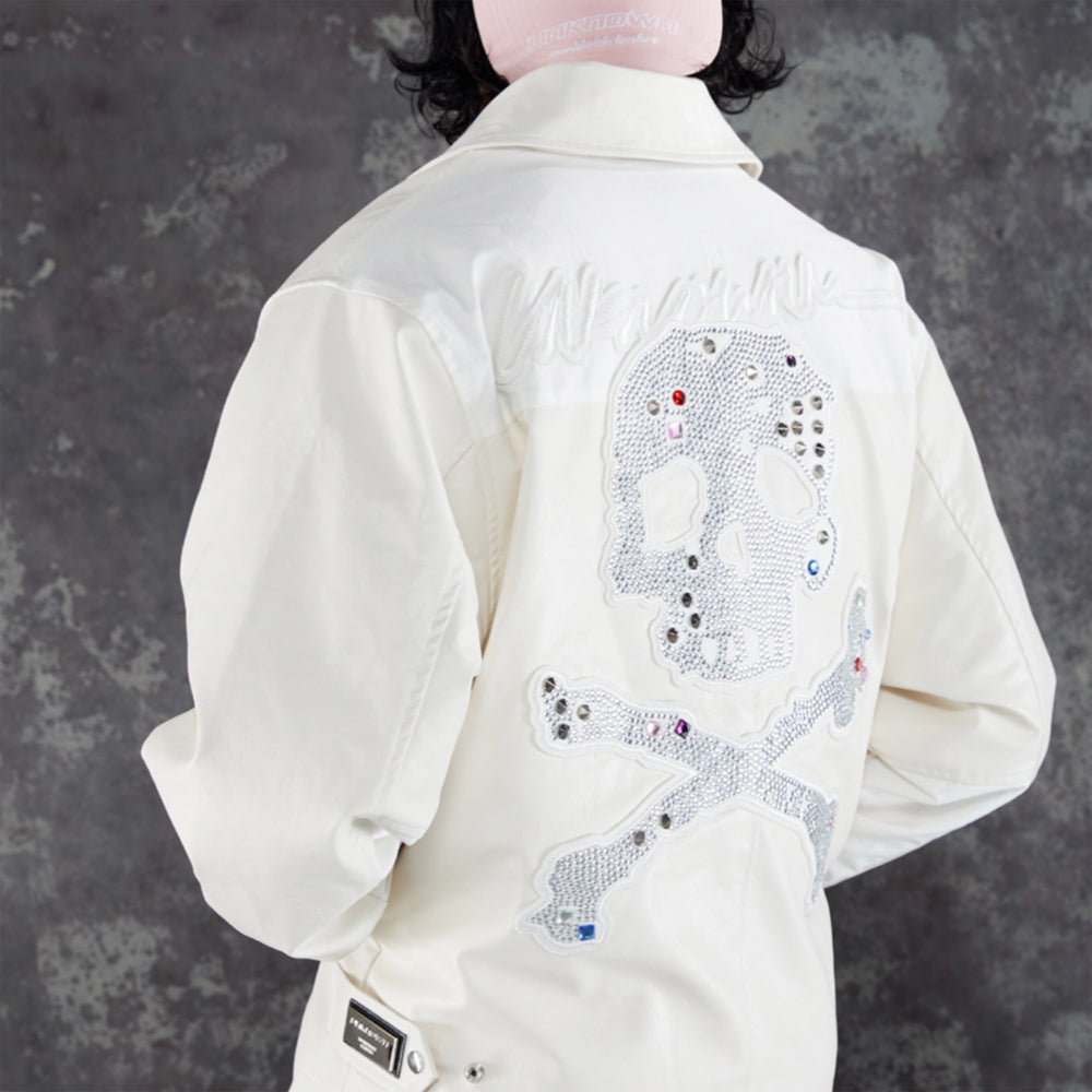 Jewel Skeleton Leather Jacket