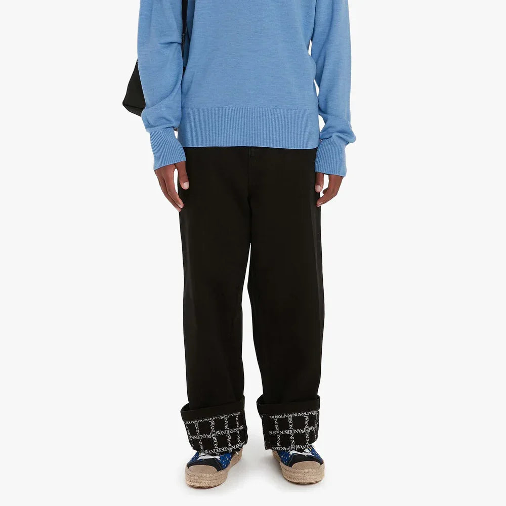 Logo Grid Cuff Wide Leg Jeans - JW ANDERSON - VENTURER
