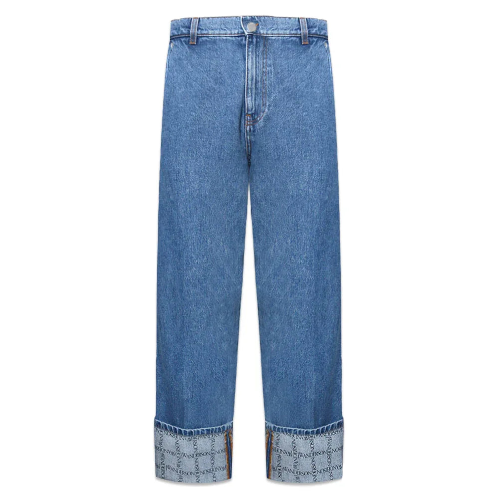 Logo Grid Cuff Wide Leg Jeans - JW ANDERSON - VENTURER