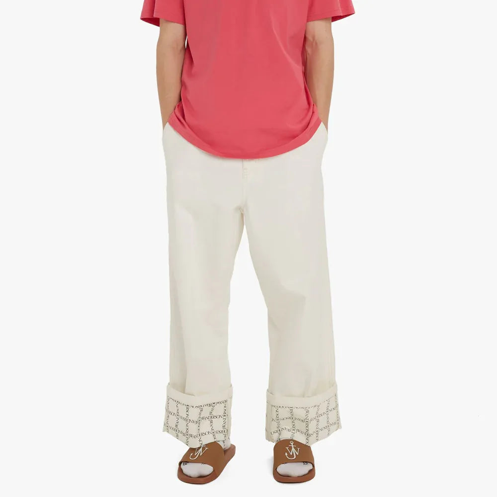 Logo Grid Cuff Wide Leg Jeans - JW ANDERSON - VENTURER