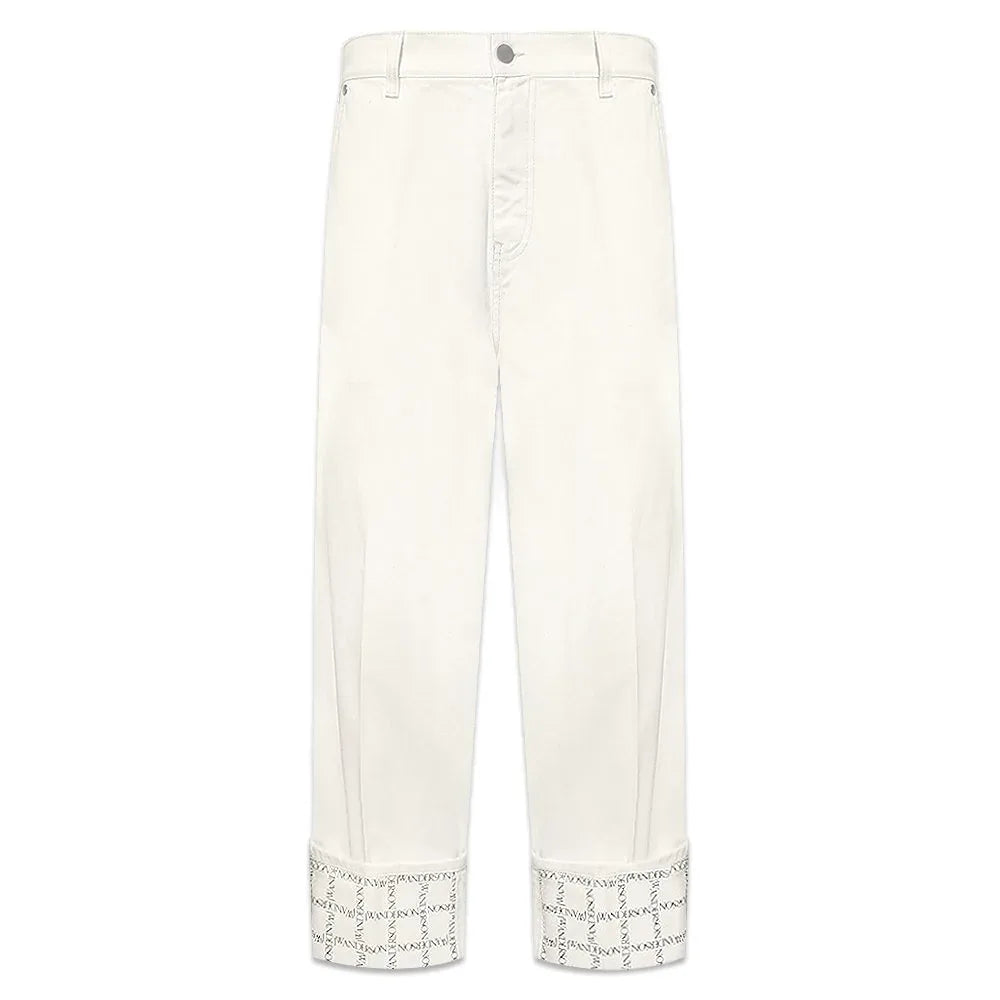Logo Grid Cuff Wide Leg Jeans - JW ANDERSON - VENTURER