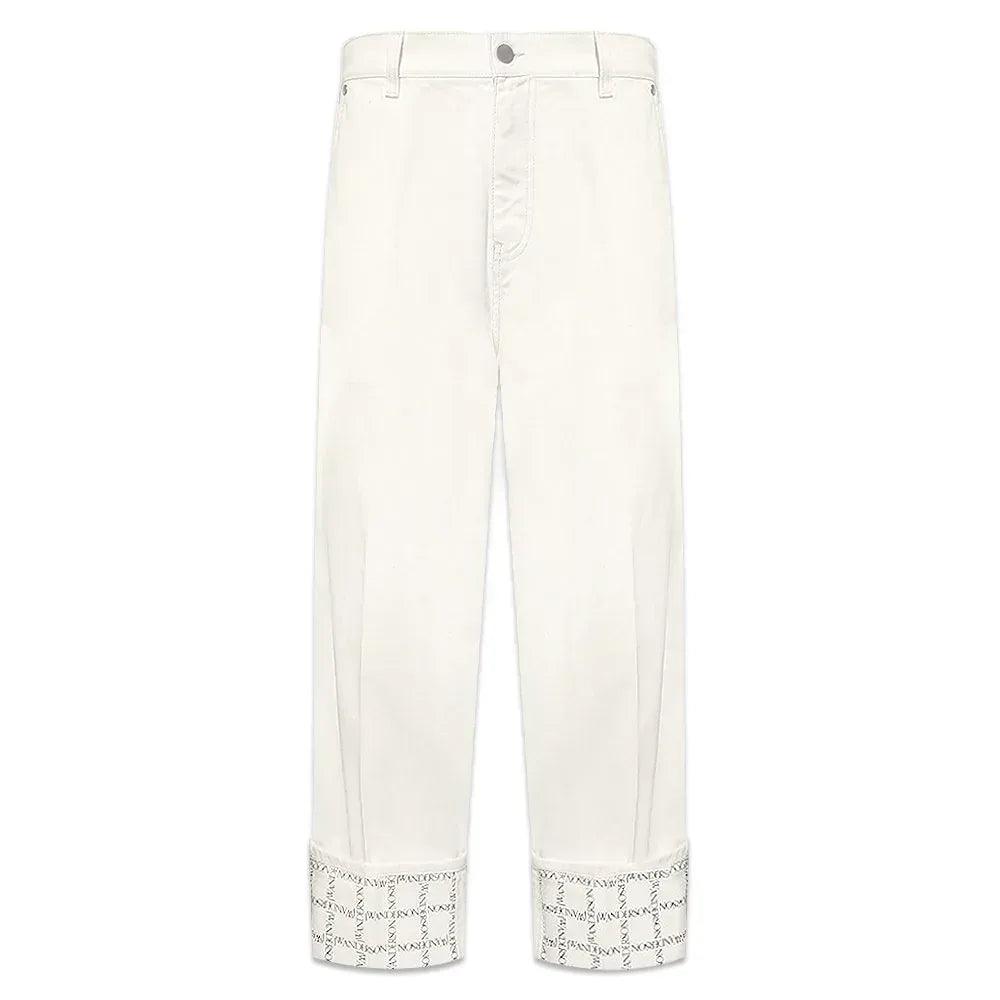 JW ANDERSON Product Page - Logo Grid Cuff Wide Leg Jeans - Off 