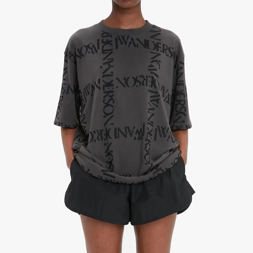 Oversize Logo Grid T-Shirt - JW ANDERSON - VENTURER