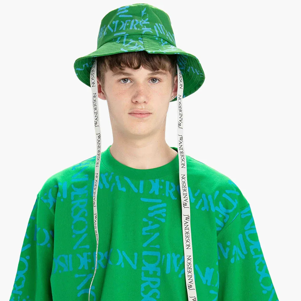 Logo Grid Asymmetric Bucket Hat - JW ANDERSON - VENTURER