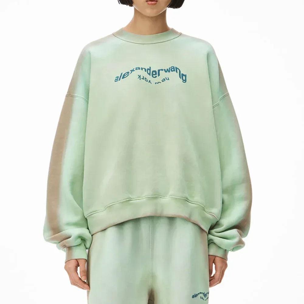 Warp Logo Garment Dye Sweatshirt - ALEXANDER WANG - VENTURER