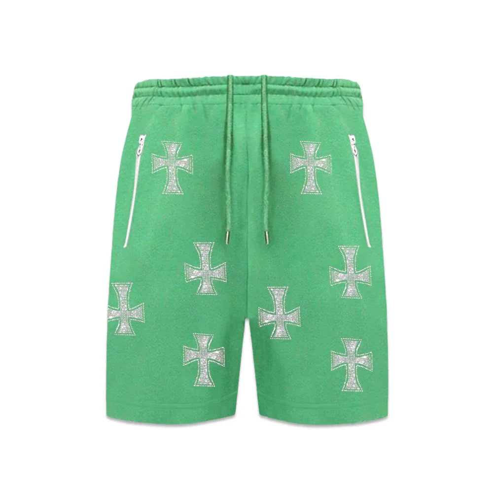 Cross Rhinestone Shorts - UNKNOWN LONDON - VENTURER