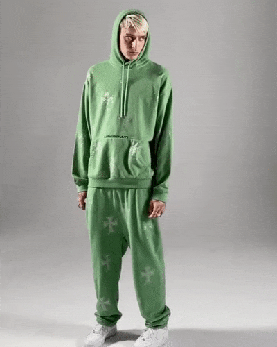 Cross Rhinestone Zip Up Hoodie