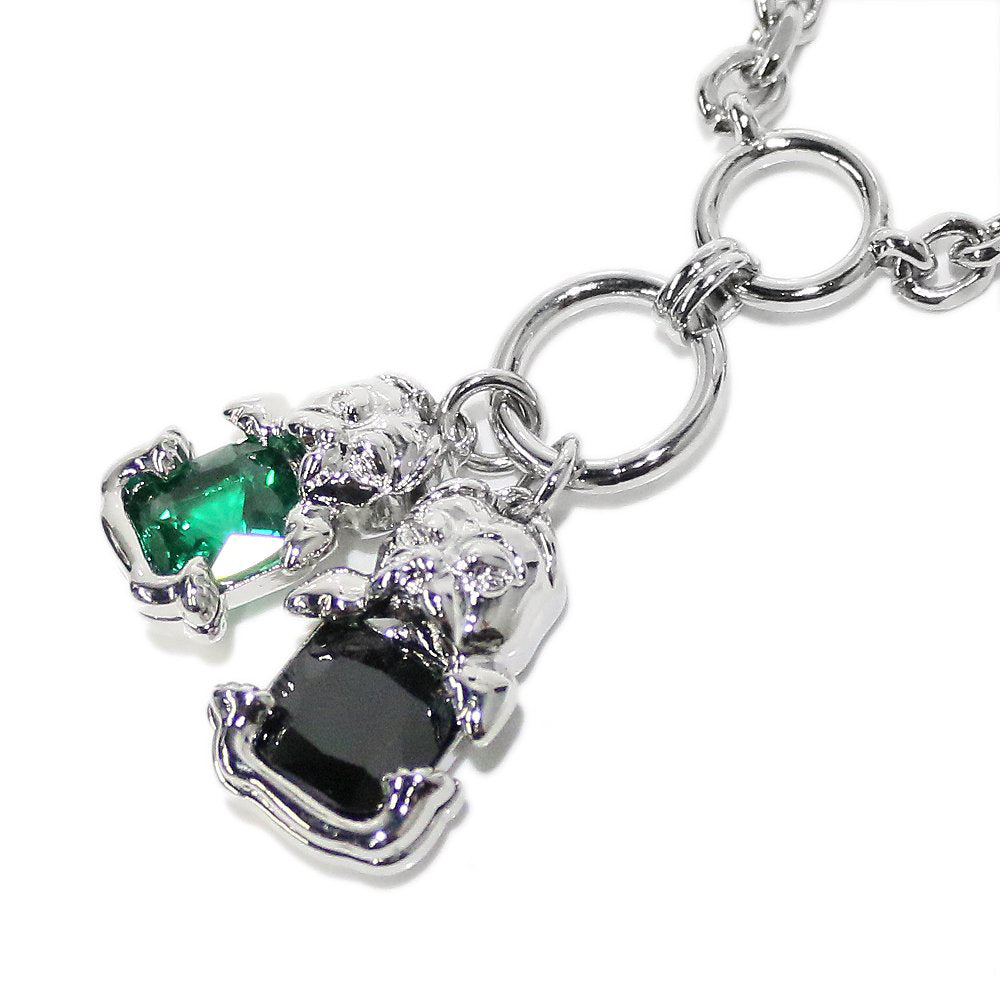 Black Green Gem Necklace