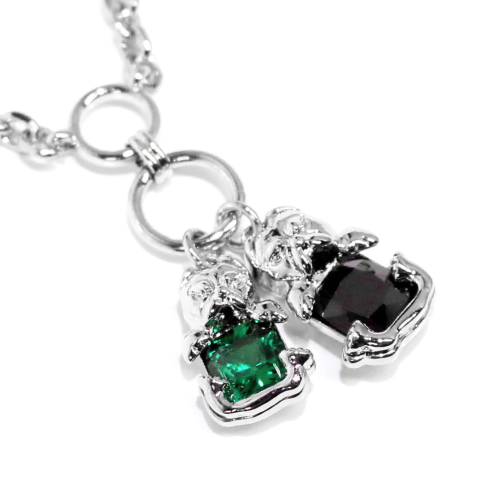 Black Green Gem Necklace