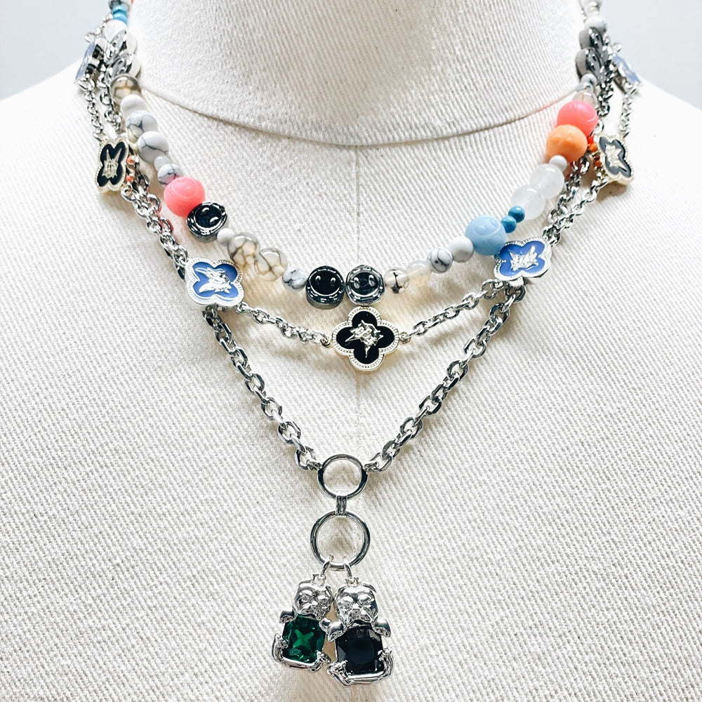 Black Green Gem Necklace