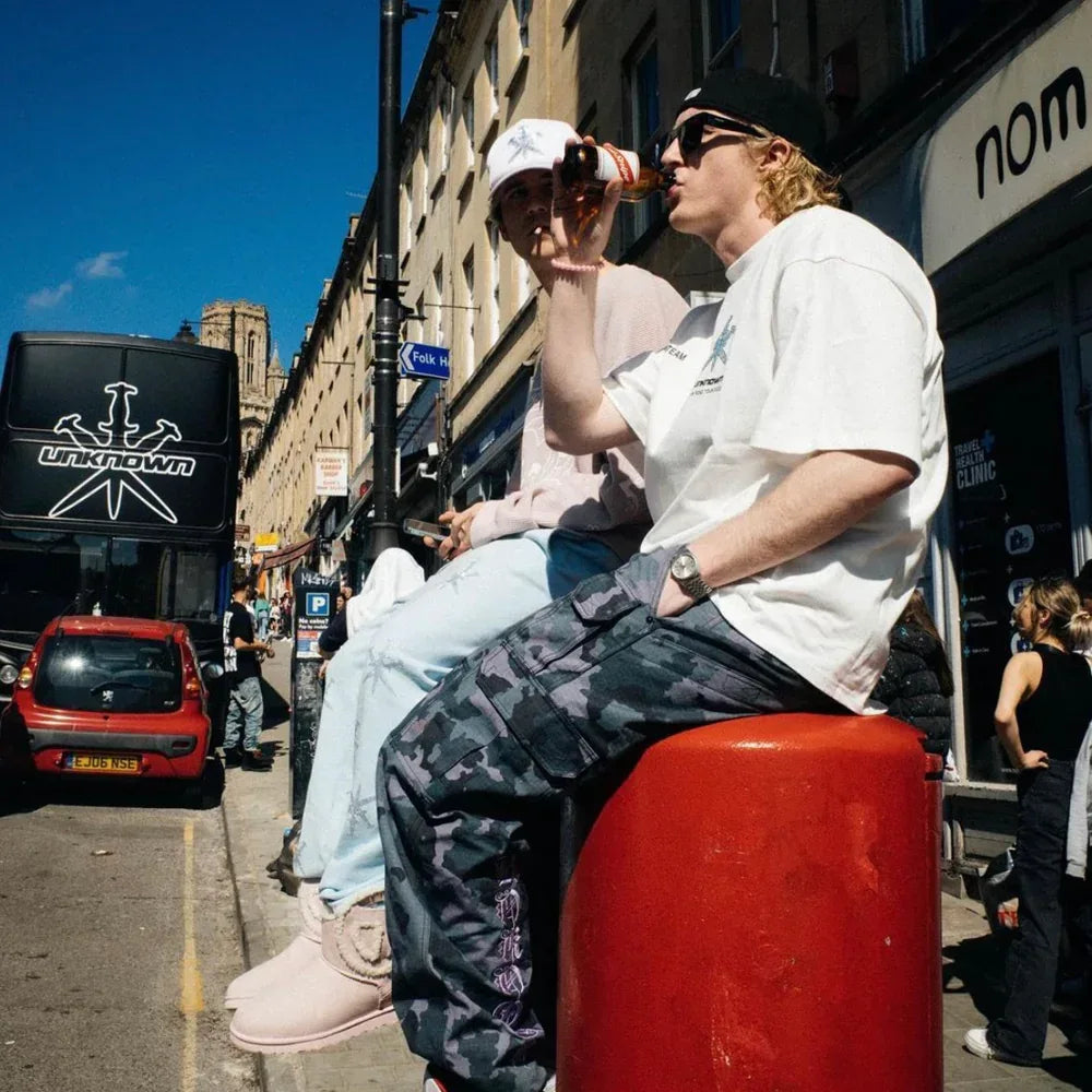 All Over Camo Graphic Cargo Pants - UNKNOWN LONDON - VENTURER