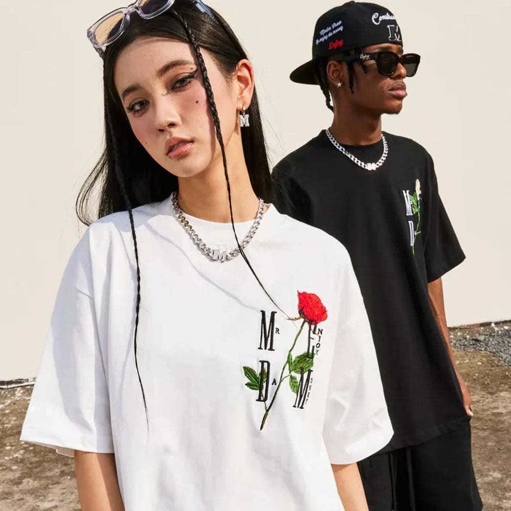 MEDM Embroidery Rose Tee