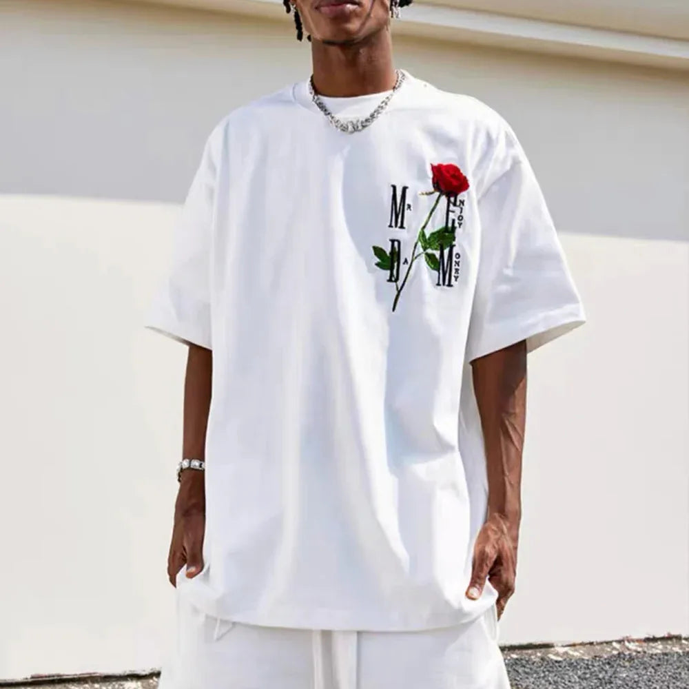 MEDM Embroidery Rose Tee