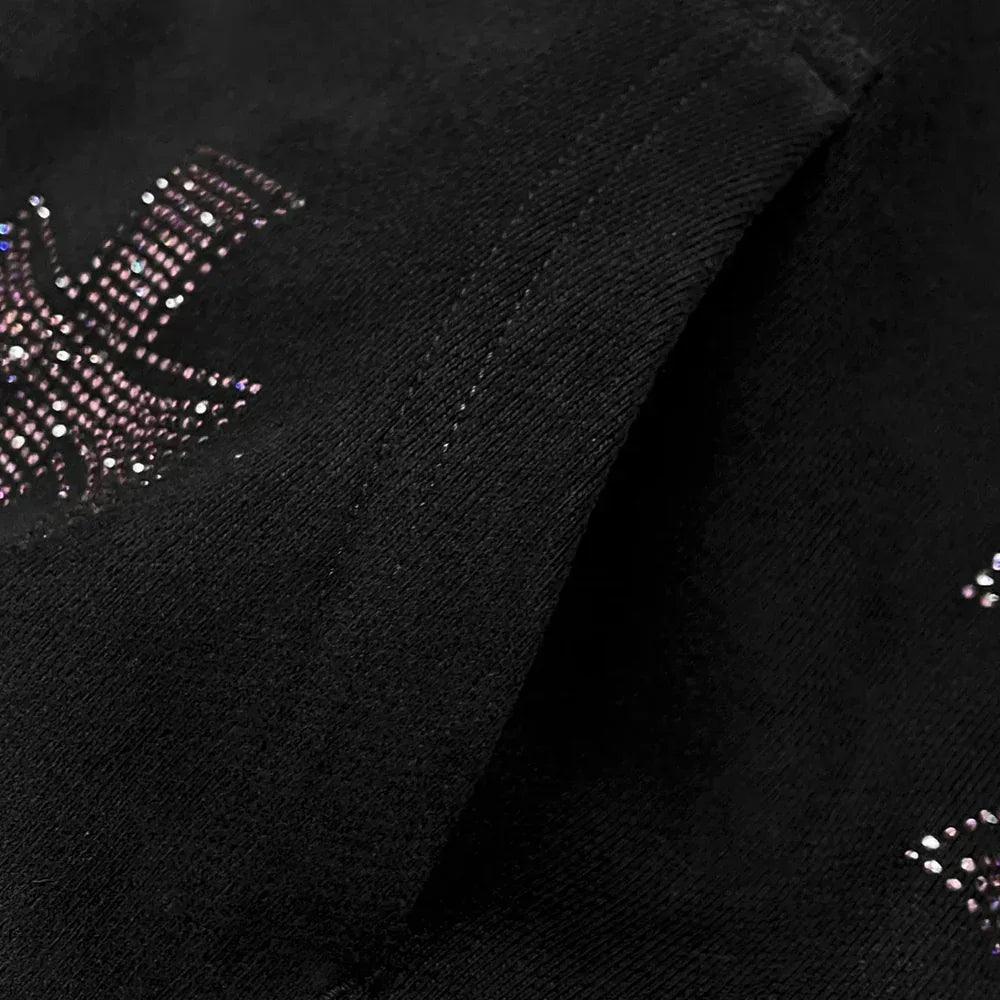 Cross Rhinestone Zip Up Hoodie - UNKNOWN LONDON - VENTURER
