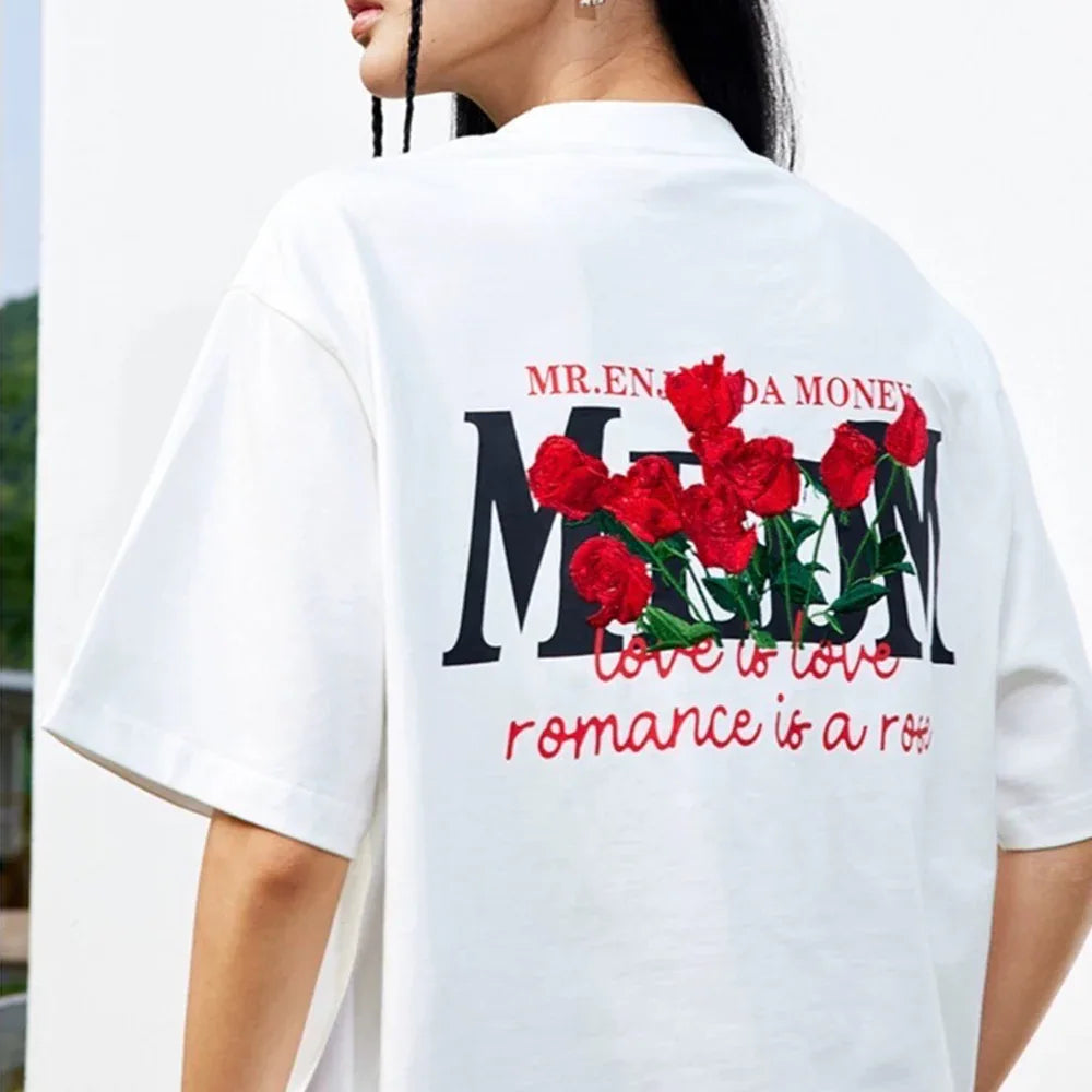 MEDM Rose Embroidery Logo Tee