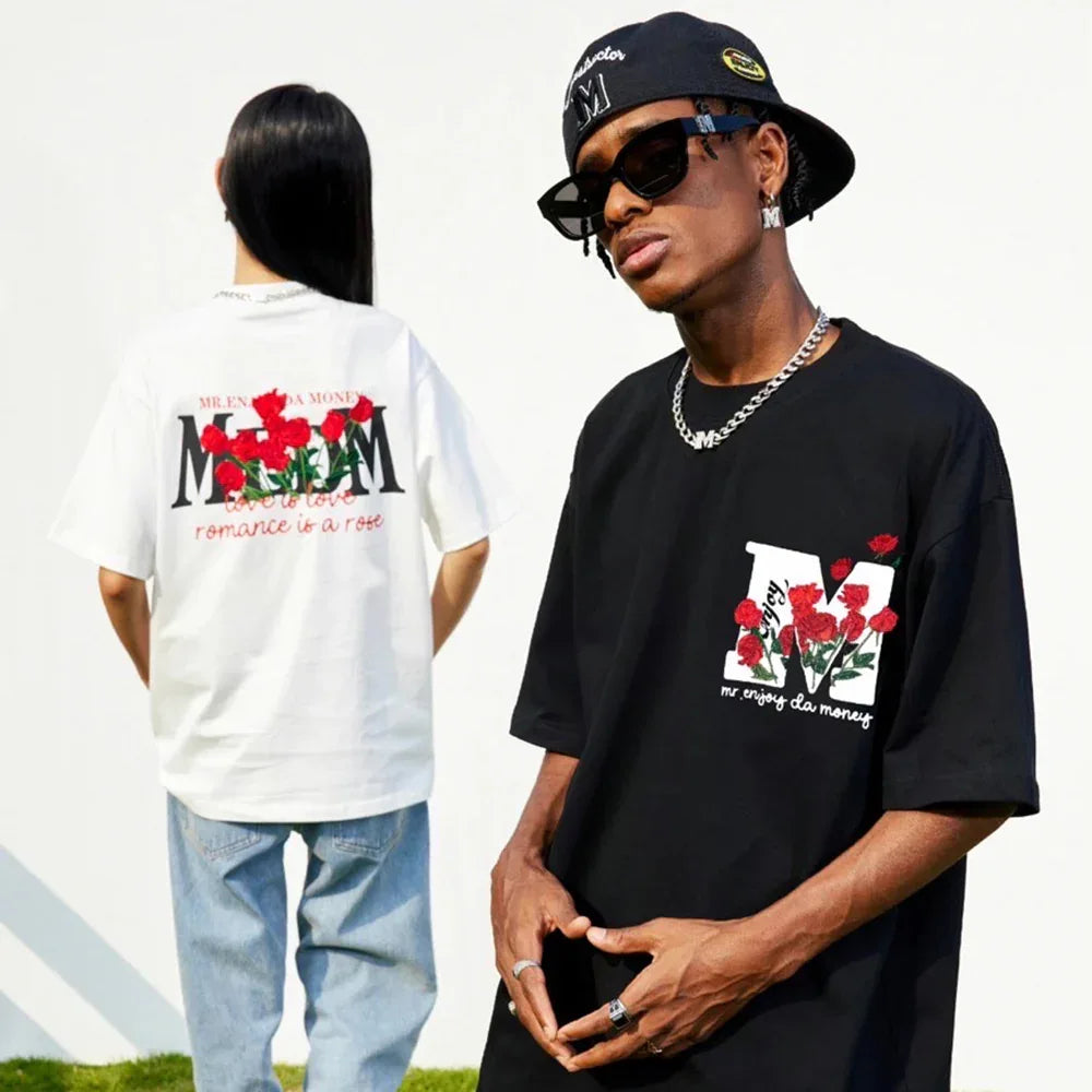 MEDM Rose Embroidery Logo Tee