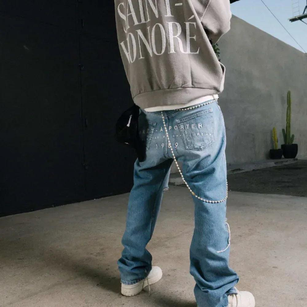 702 Embroidered Logo Denim Jeans - 1989 STUDIO - VENTURER