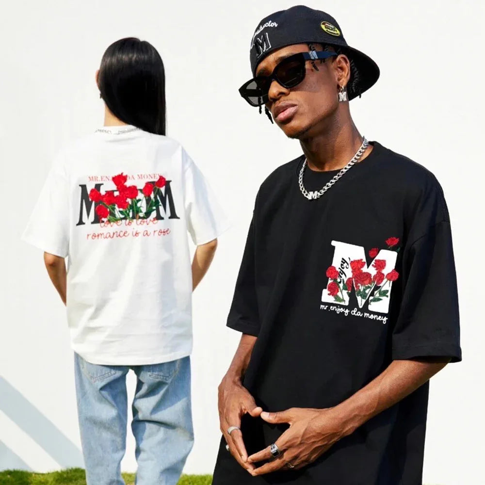 MEDM Rose Embroidery Logo Tee