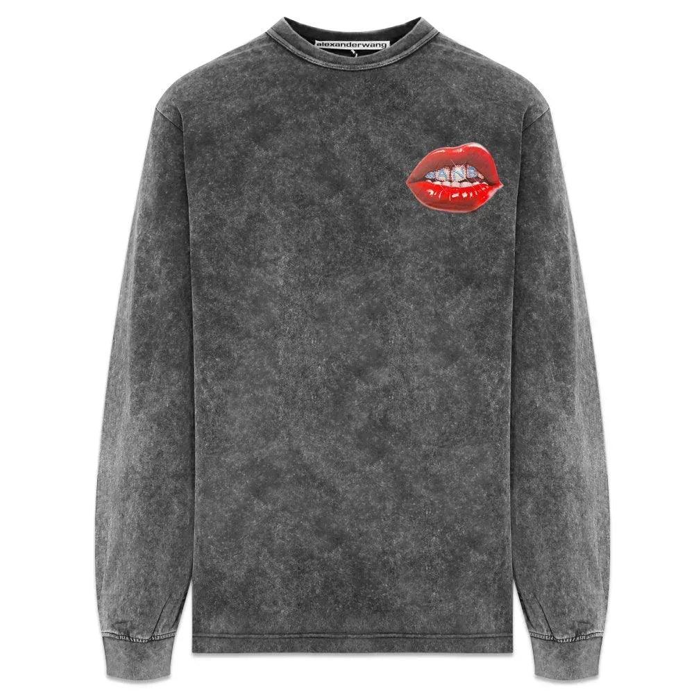 Printed Grill and Hotfix Logo LS Tee - ALEXANDER WANG - VENTURER