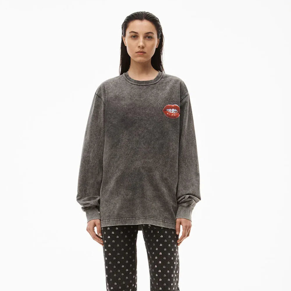 Printed Grill and Hotfix Logo LS Tee - ALEXANDER WANG - VENTURER