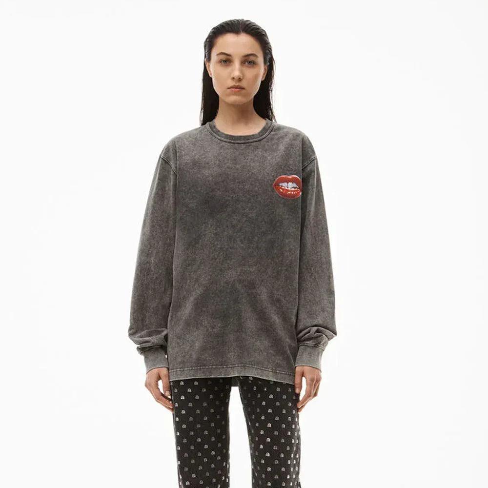 Printed Grill and Hotfix Logo LS Tee - ALEXANDER WANG - VENTURER