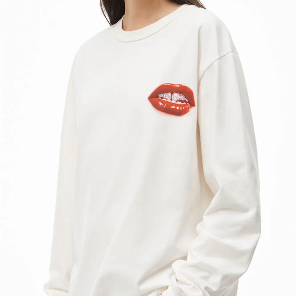 Printed Grill and Hotfix Logo LS Tee - ALEXANDER WANG - VENTURER