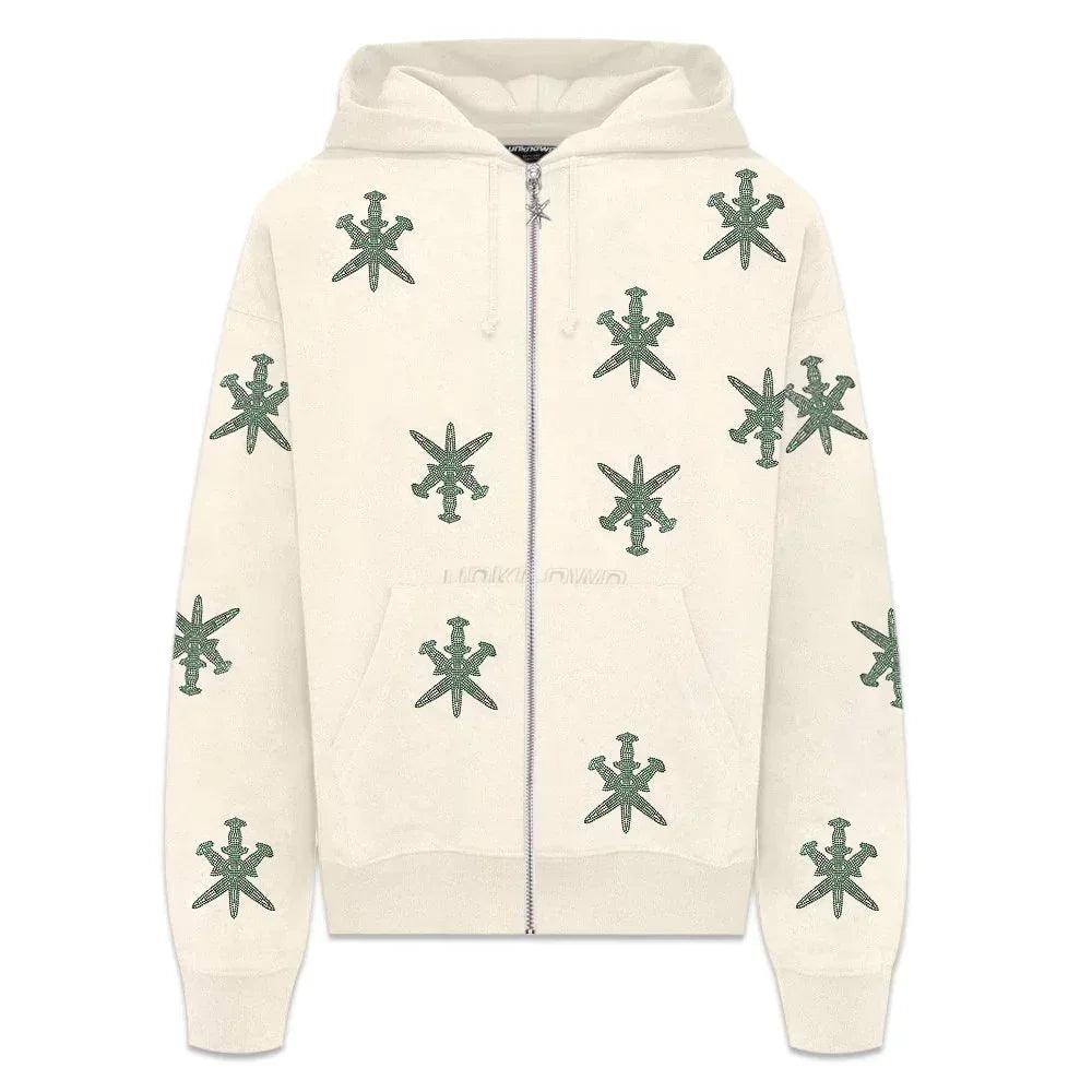 Dagger Rhinestone Zip Hoodie - UNKNOWN LONDON - VENTURER