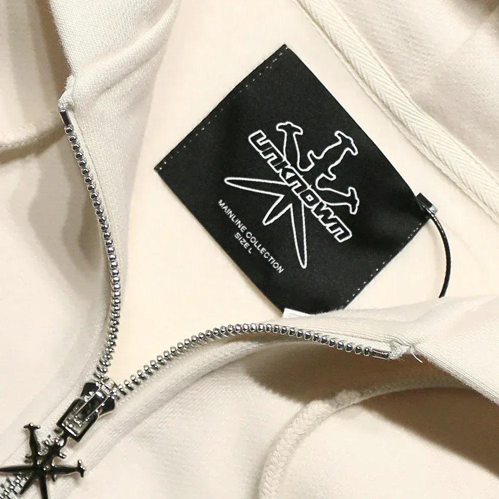 Dagger Rhinestone Zip Hoodie - UNKNOWN LONDON - VENTURER