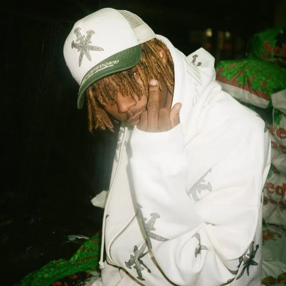 Dagger Rhinestone Zip Hoodie - UNKNOWN LONDON - VENTURER