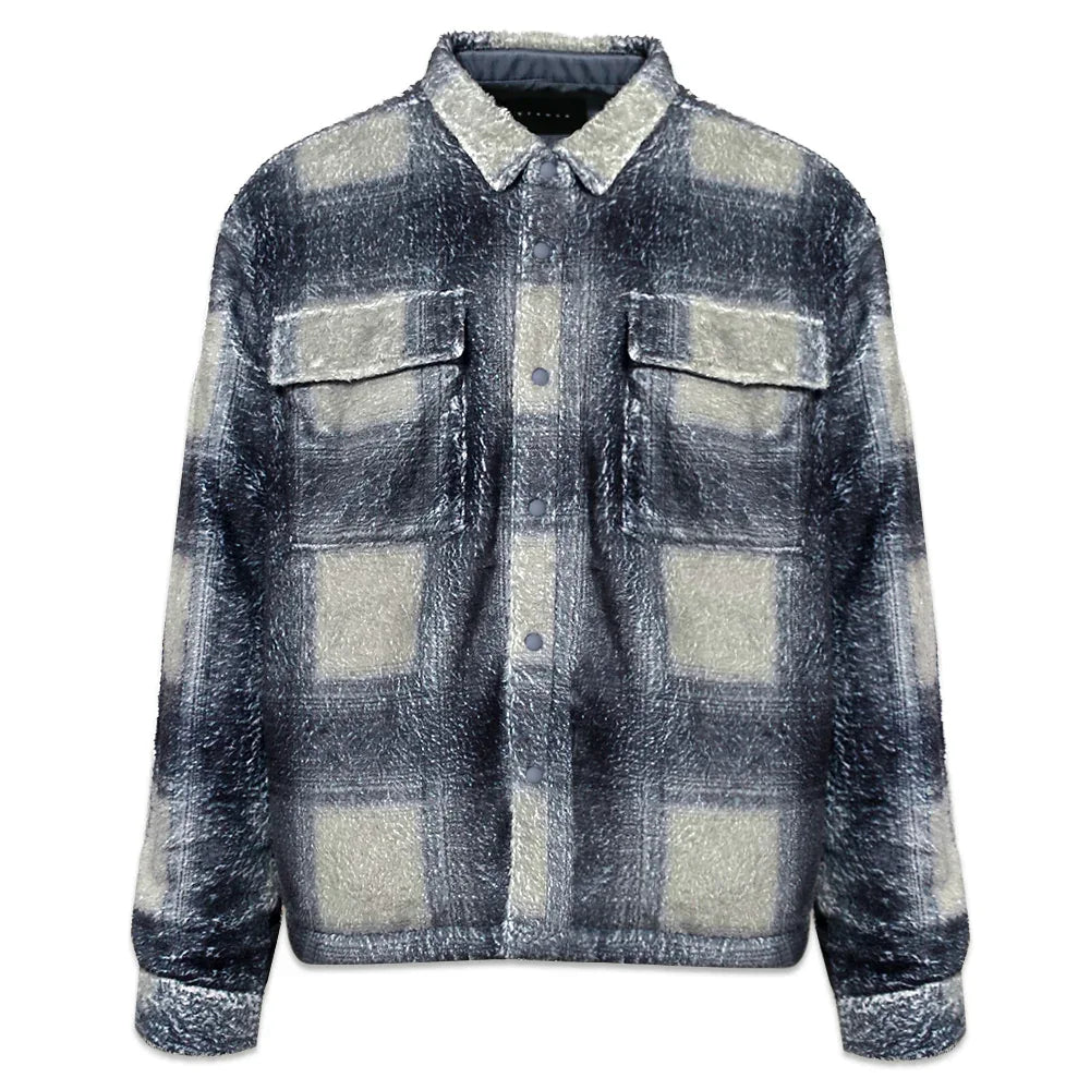 Plaid Cropped Sherpa Buttondown - STAMPD - VENTURER