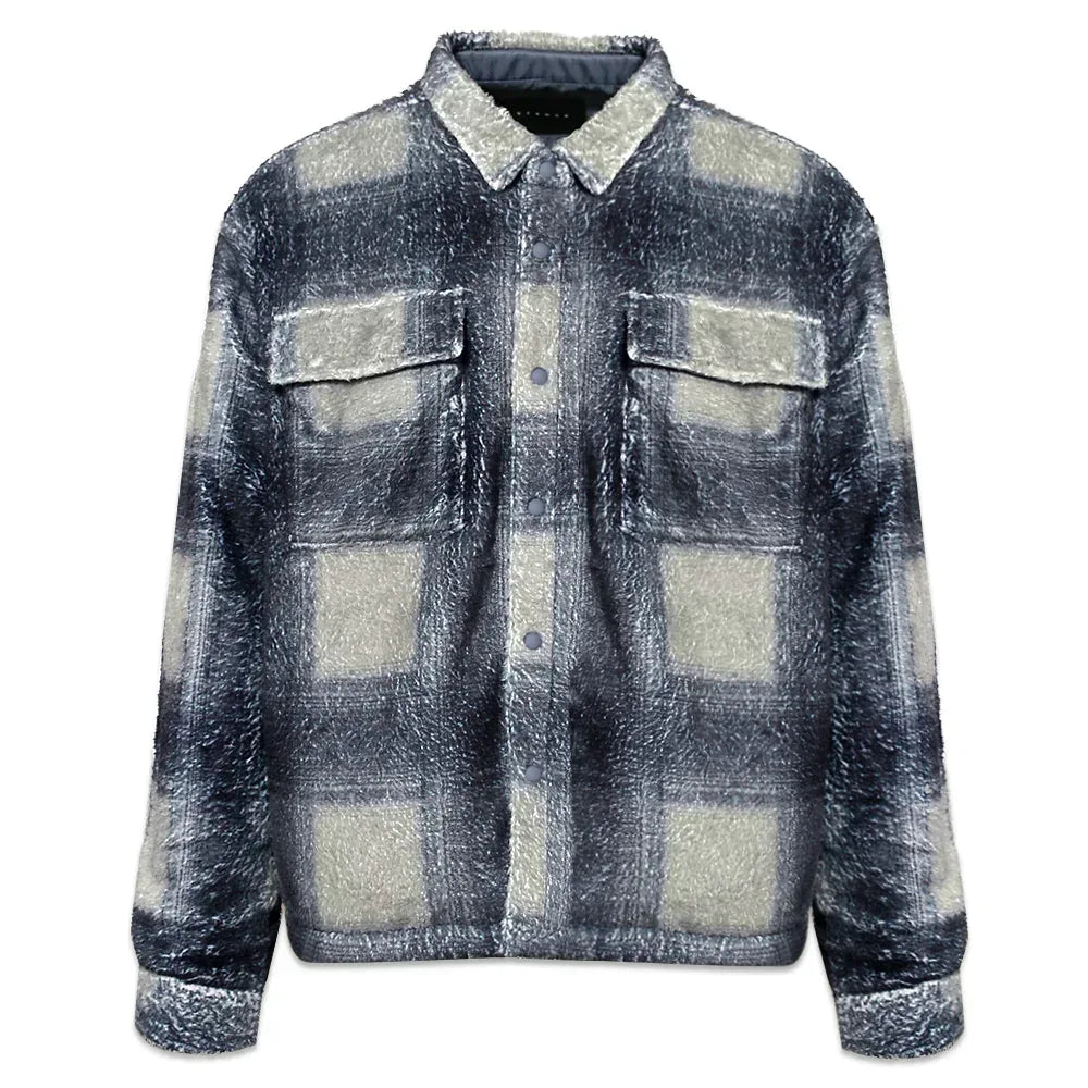 Plaid Cropped Sherpa Buttondown - STAMPD - VENTURER
