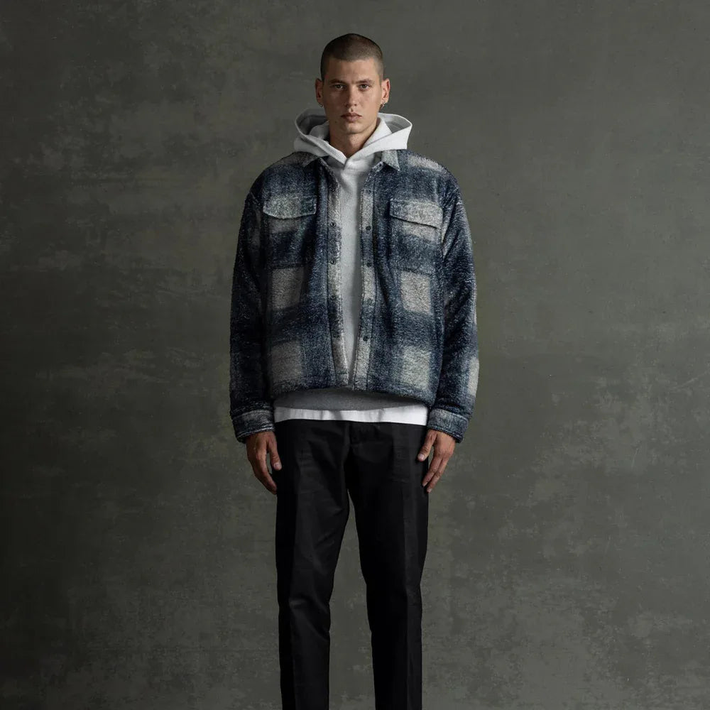 Plaid Cropped Sherpa Buttondown - STAMPD - VENTURER