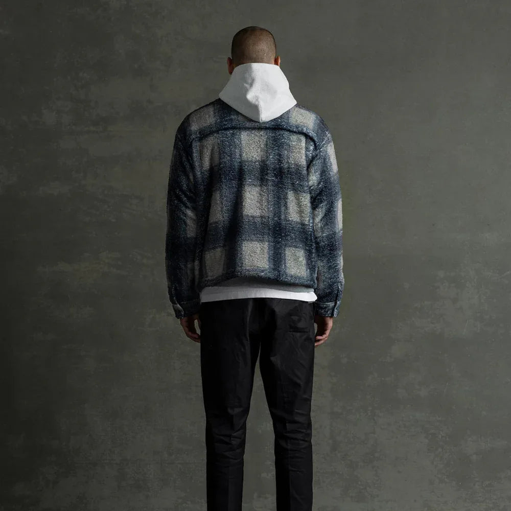 Plaid Cropped Sherpa Buttondown - STAMPD - VENTURER