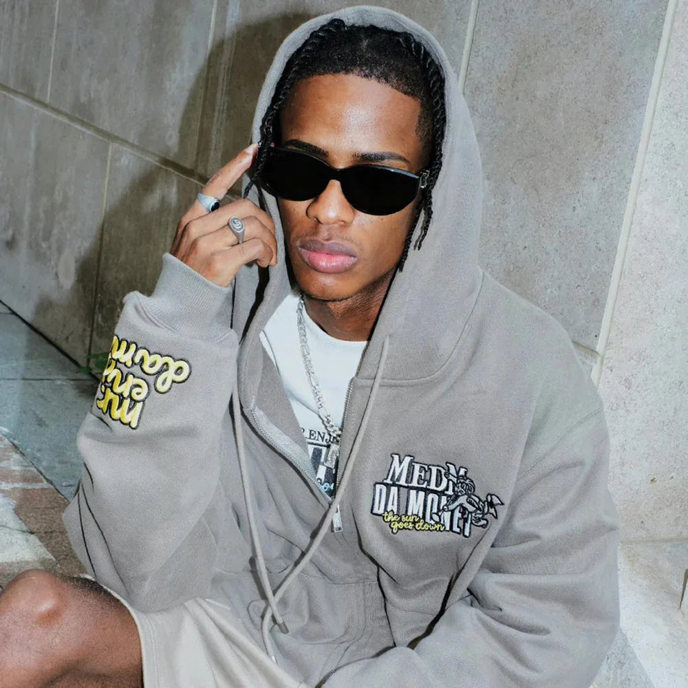 MEDM Washed Angel Zip Hoodie