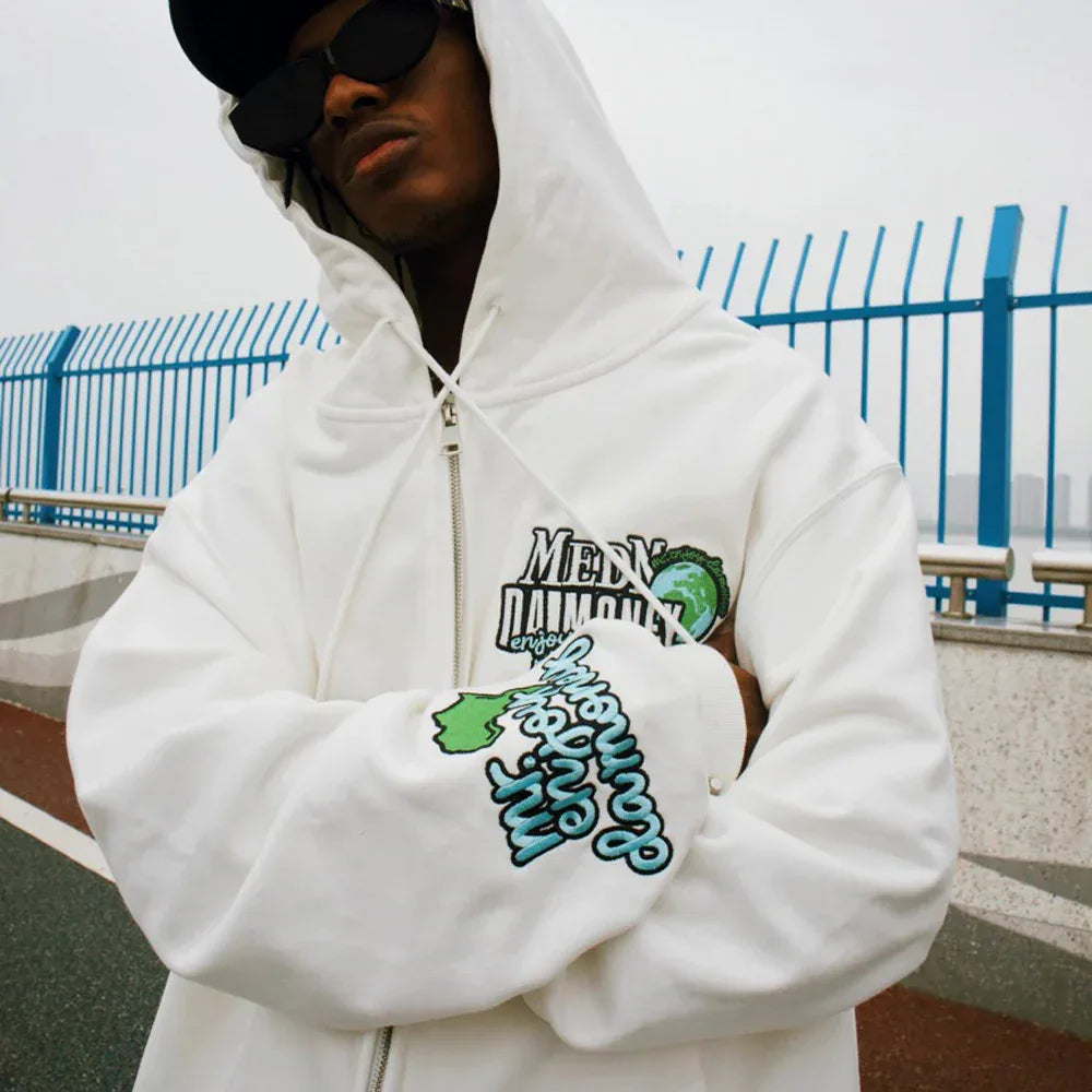 MEDM Washed Earth Zip Hoodie